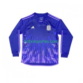 Camiseta Argentina Segunda Equipación Copa Mundo 2022 Manga Larga